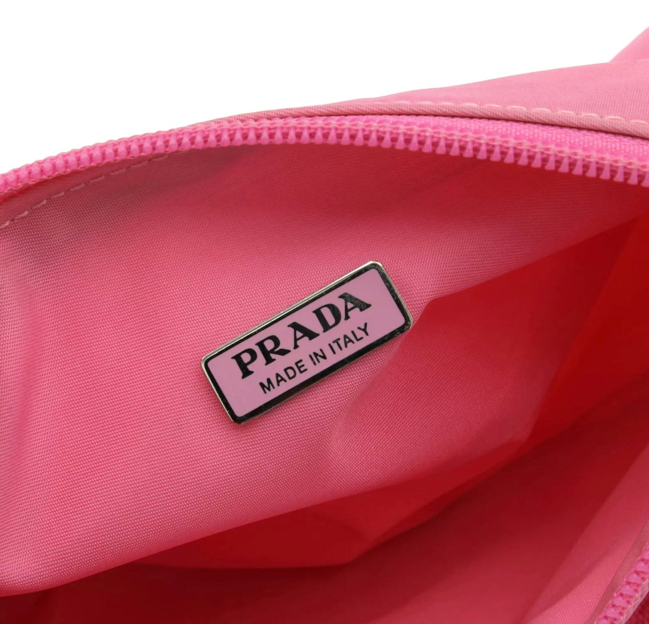 Pre Loved Prada Hot Pink Nylon Mini Bag with Dust Bag