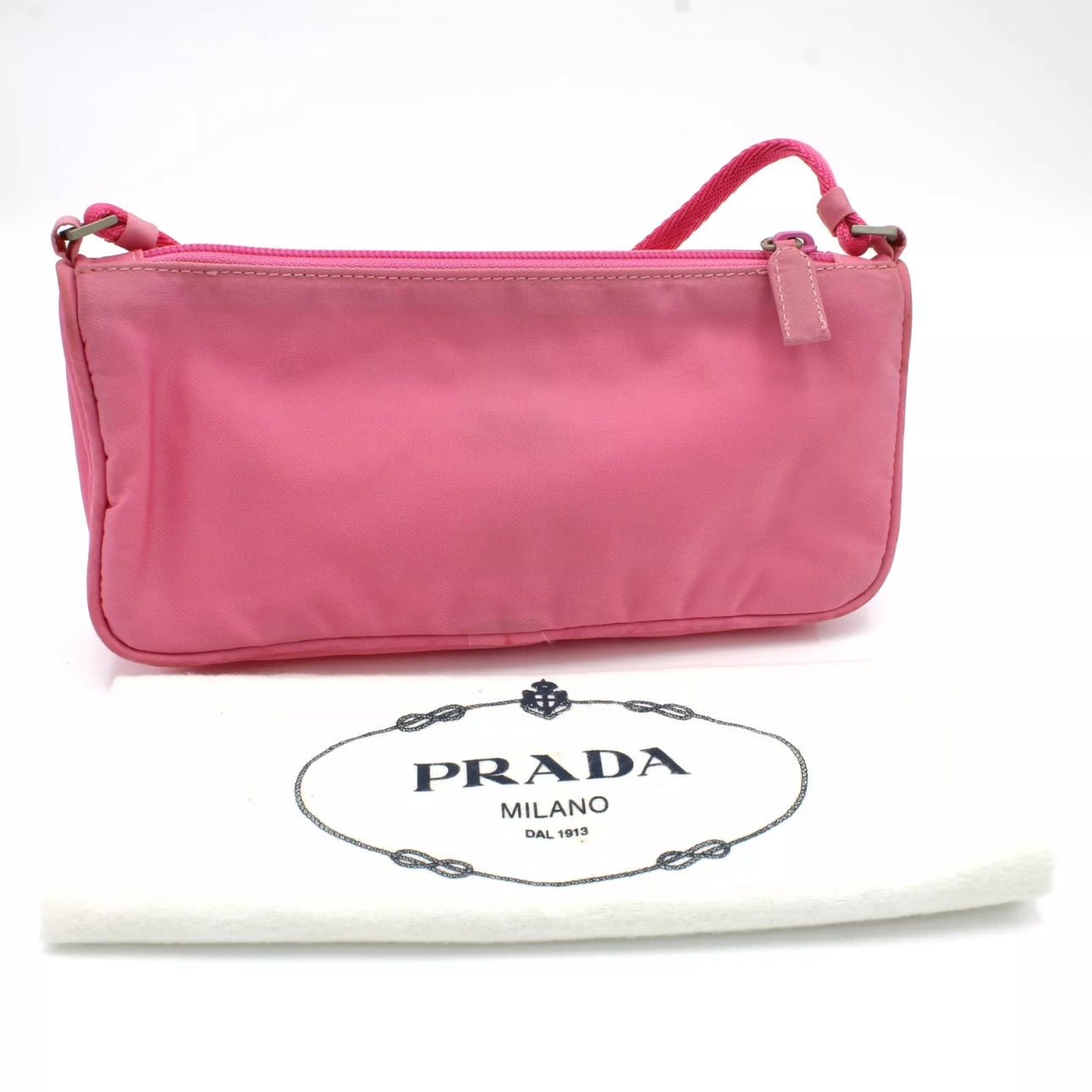 Pre Loved Prada Hot Pink Nylon Mini Bag with Dust Bag