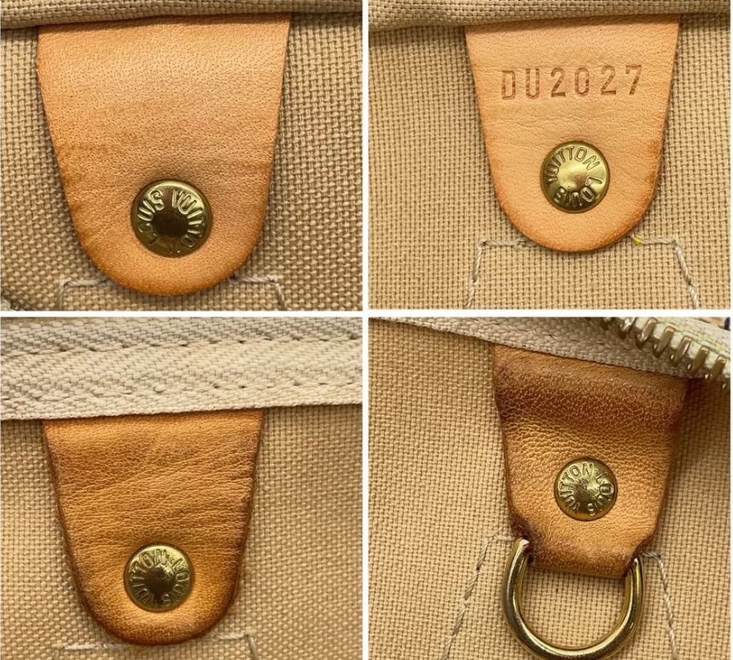 2007 Louis Vuitton Speedy 25 in Damier Azur Canvas with Vachetta Leather Trim