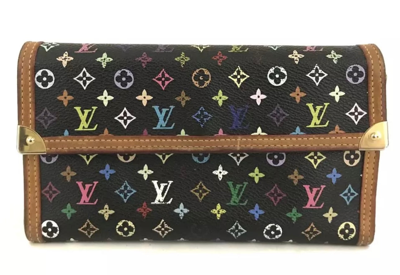 Vintage Murakami Louis Vuitton Monogram Multicolore International Wallet (2004)