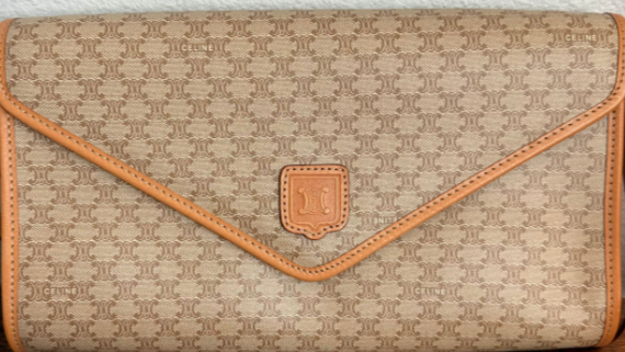 PreLoved Vintage Céline Macadam Envelope Crossbody Bag
