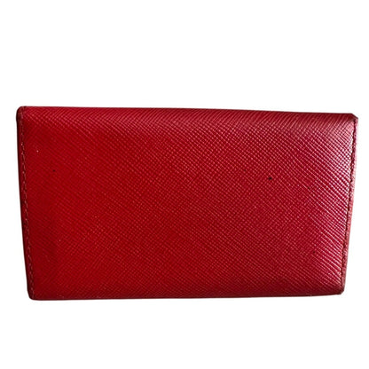 Pre Loved Prada Red Bow Saffiano Leather 6 Ring Keyholder